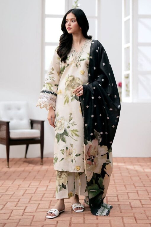 Baroque summer lawn collection with lawn dupatta