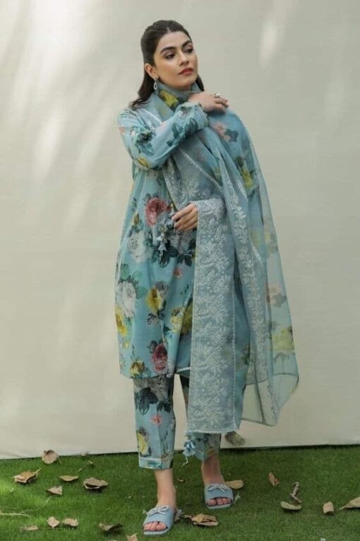 Baroque summer lawn collection with lawn dupatta