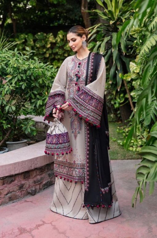 Jazim new arrival summer lawn collection with Bamber chiffon dupatta